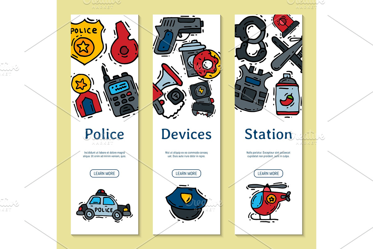 Police justice symbol icons vertical in Objects - product preview 8