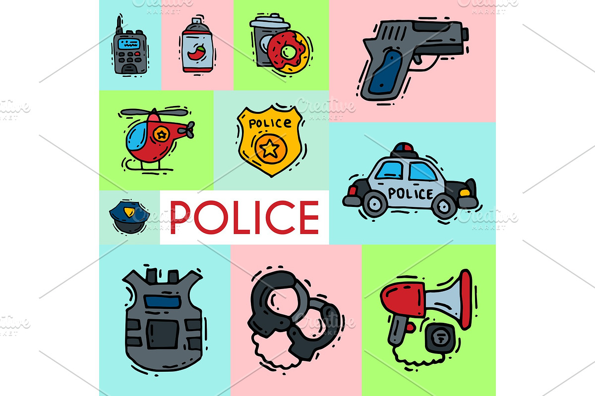 Police and justness symbol icons in Objects - product preview 8