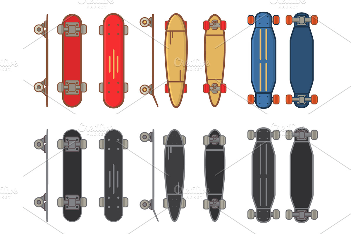 Skateboard collection. in Objects - product preview 8