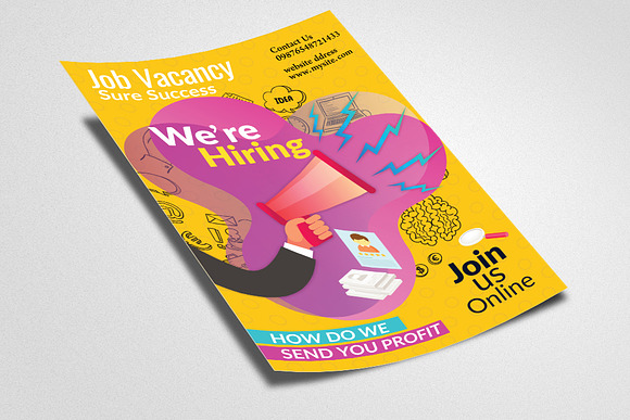 We Are Hiring / Job Vacancy Flyer in Flyer Templates - product preview 1