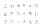 Gestures line icon. Human hands
