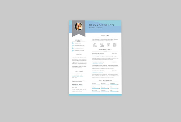 Diana Business Resume Designer in Resume Templates - product preview 2