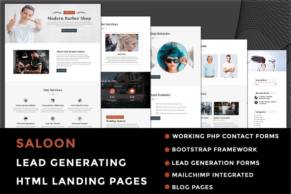 Saloon - Landing Page Template in Landing Page Templates - product preview 8