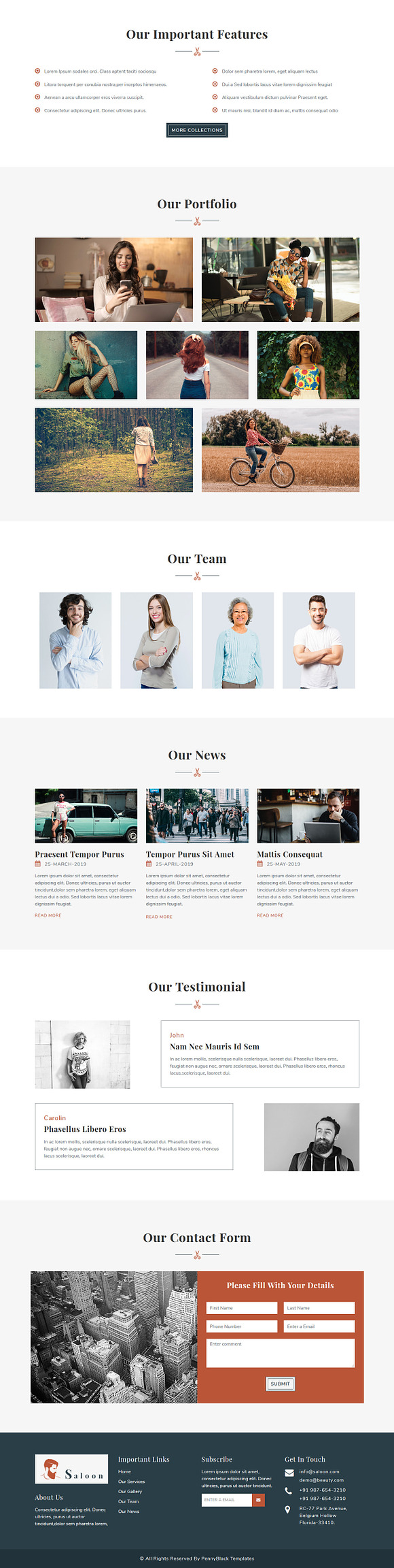 Saloon - Landing Page Template in Landing Page Templates - product preview 2