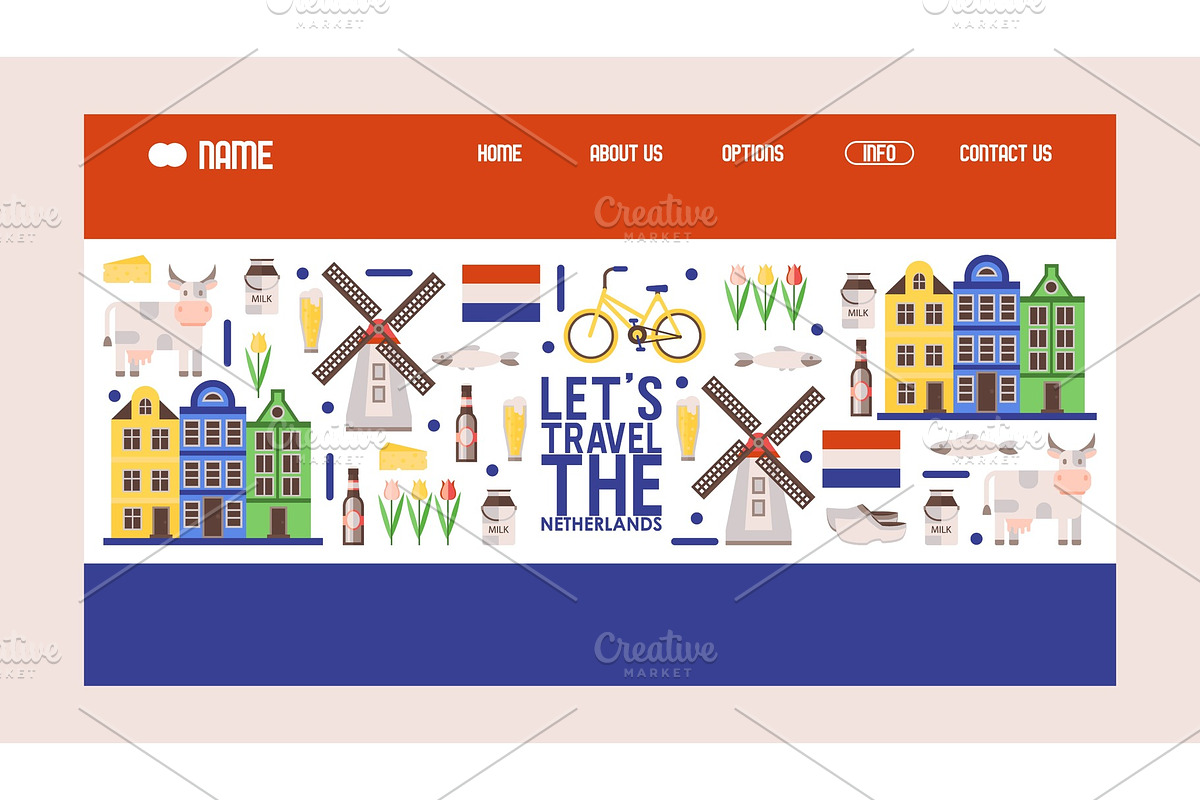 Netherlands travel icons, vector in Objects - product preview 8