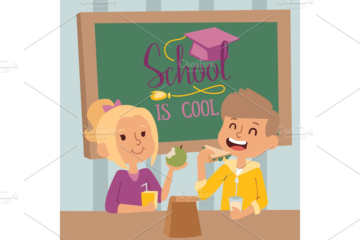 Happy school children in class in Objects - product preview 8