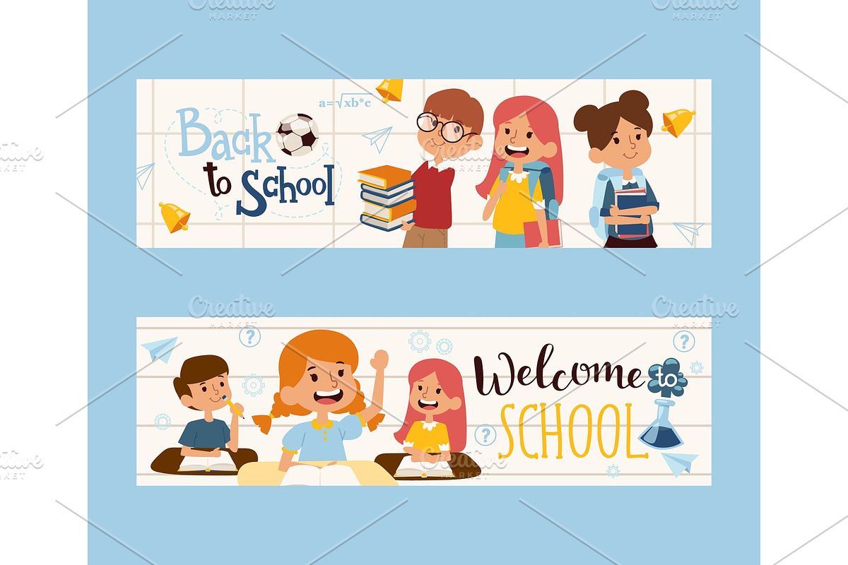 Back to school banner, vector in Objects - product preview 8