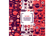 Sushi icons in seamless pattern