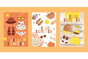 Summertime vacation banners, vector