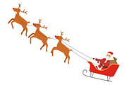 Santa Claus Riding Carriage with