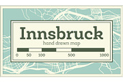Innsbruck Austria City Map in Retro