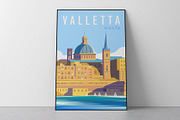 Travel poster. Valletta, Malta.