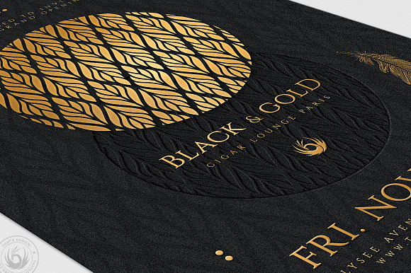 Black and Gold Flyer Template V13 in Invitation Templates - product preview 5