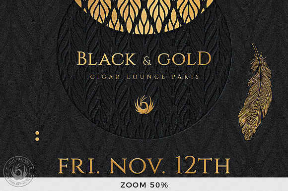 Black and Gold Flyer Template V13 in Invitation Templates - product preview 7