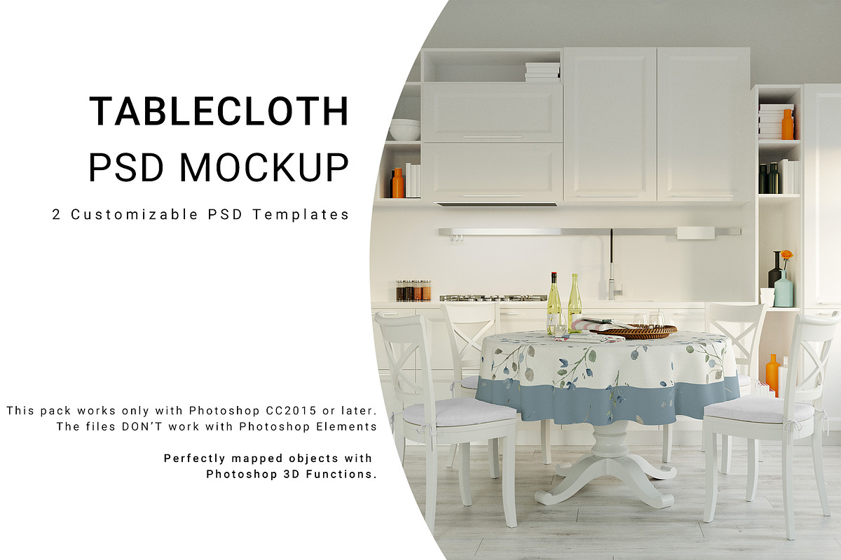 Round Tablecloth Set in Product Mockups - product preview 8