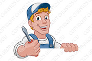 Electrician Cartoon Handyman Plumber