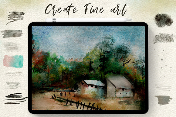75 Procreate Watercolor Brush Bundle in Add-Ons - product preview 5