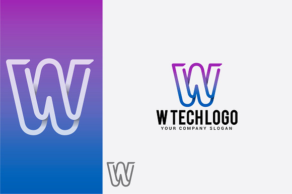 W tech logo in Logo Templates - product preview 2