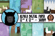 Seamless Alpaca Digital Papers