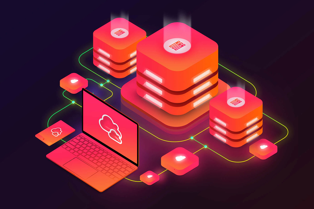 Cloud Hosting Isometric Illustration in Illustrations - product preview 8