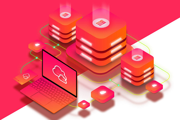 Cloud Hosting Isometric Illustration in Illustrations - product preview 4