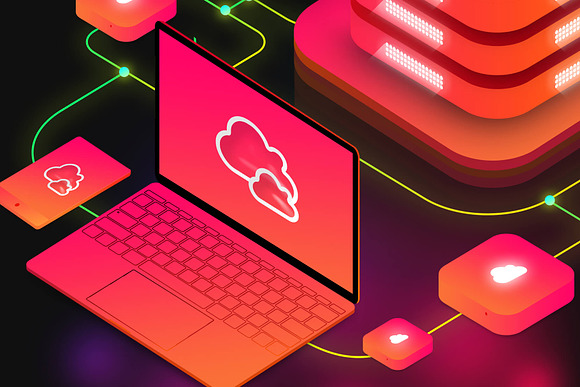 Cloud Hosting Isometric Illustration in Illustrations - product preview 5