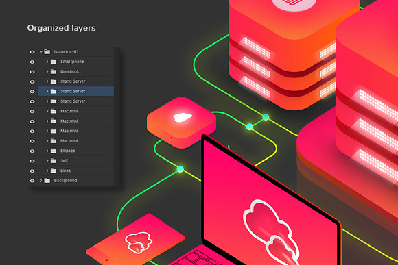 Cloud Hosting Isometric Illustration in Illustrations - product preview 6