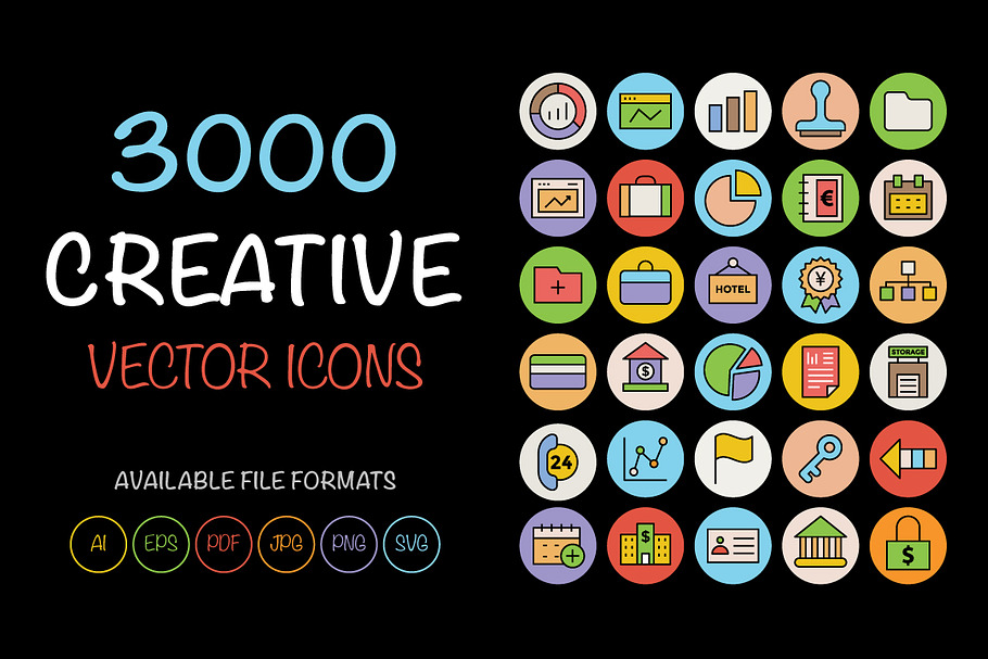 3000 Creative Vector Icons Bundle