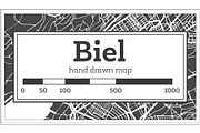 Biel Switzerland City Map in Retro