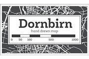 Dornbirn Austria City Map in Retro
