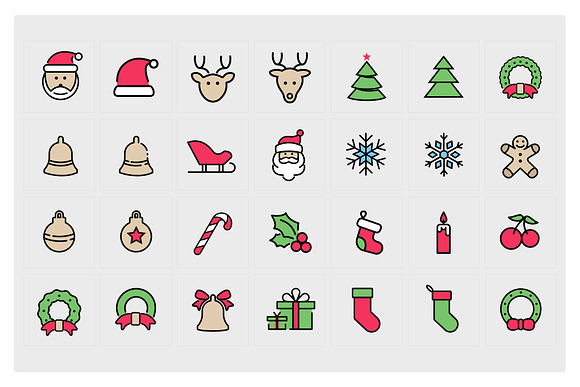 30 Christmas Icons in Christmas Icons - product preview 1