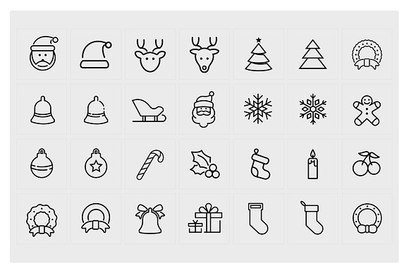 30 Christmas Icons in Christmas Icons - product preview 2
