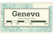 Geneva Switzerland City Map in Retro