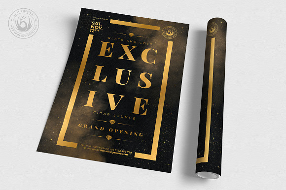 Black and Gold Flyer Template V14 in Flyer Templates - product preview 2