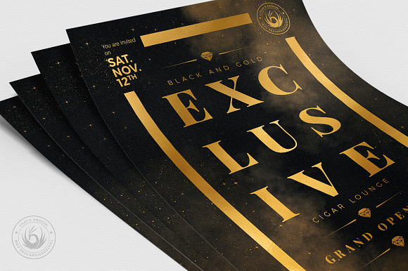 Black and Gold Flyer Template V14 in Flyer Templates - product preview 4