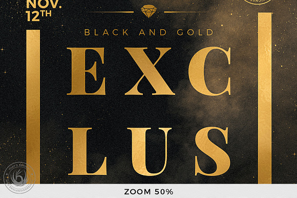 Black and Gold Flyer Template V14 in Flyer Templates - product preview 6