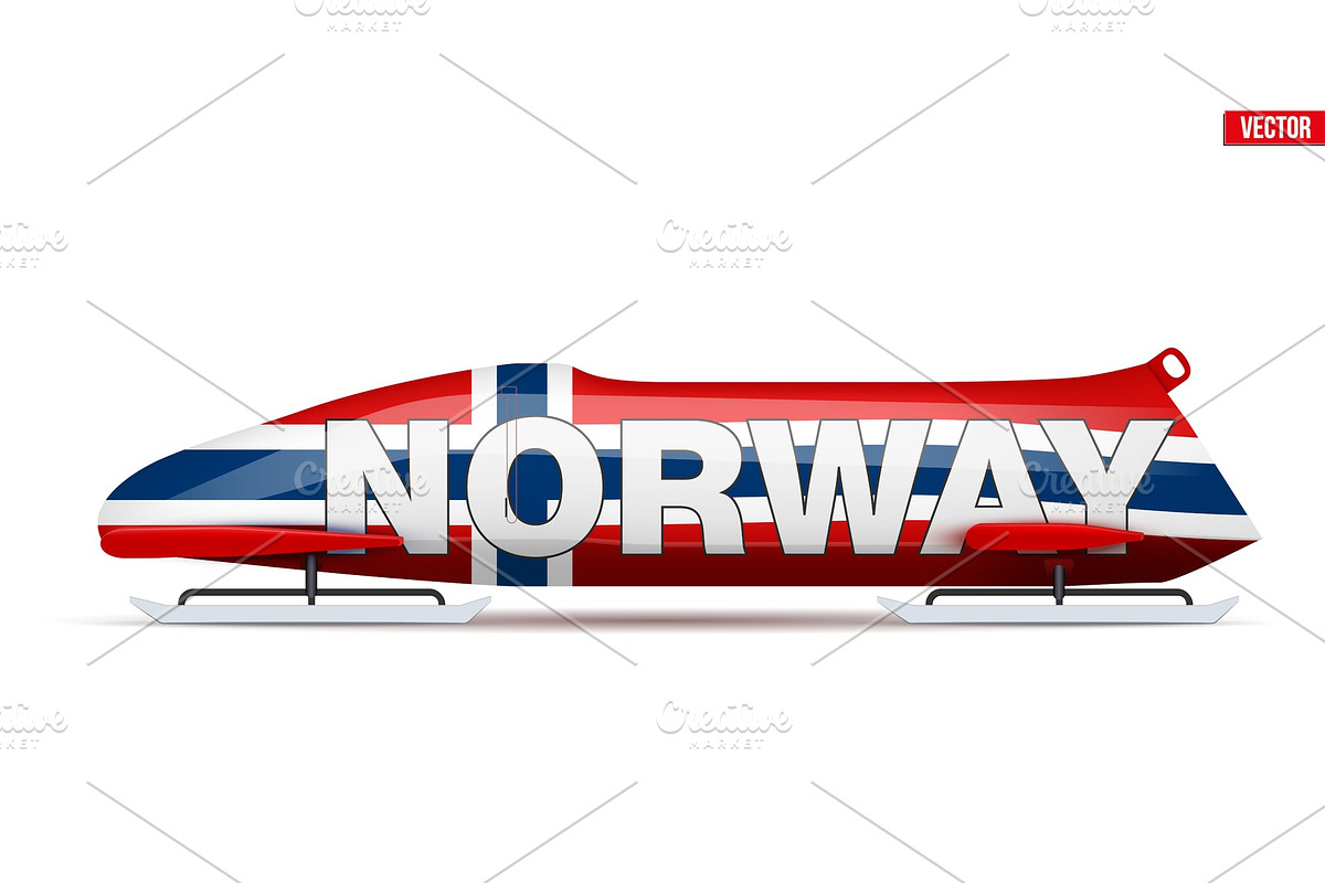 Norway Bob for Bobsleigh sport in Illustrations - product preview 8