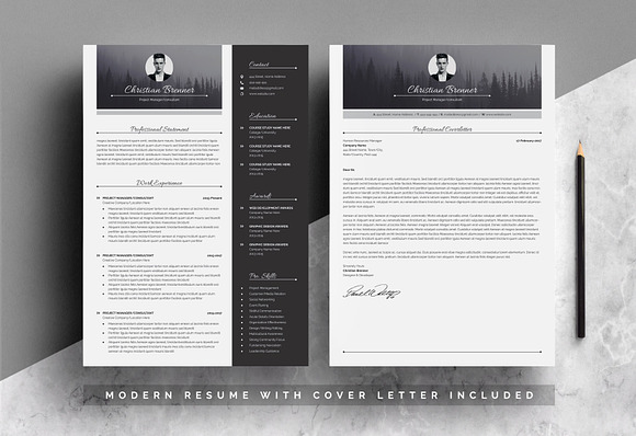 Modern Resume 3 Page Pack in Resume Templates - product preview 2