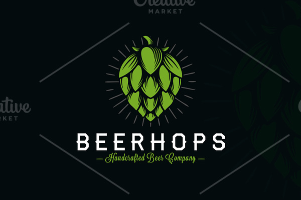 Beer Hops Crest Logo Template