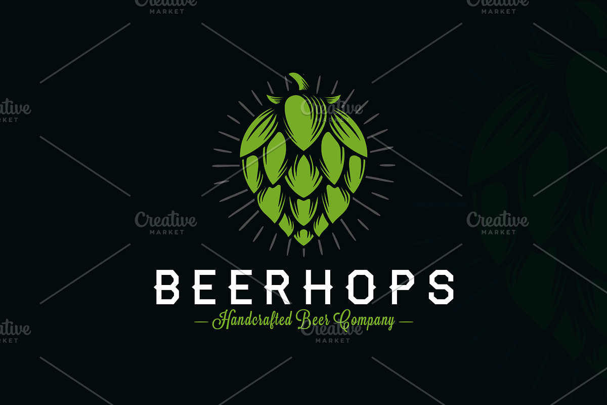 Beer Hops Crest Logo Template in Logo Templates - product preview 8