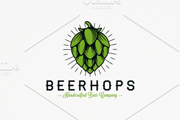 Beer Hops Crest Logo Template in Logo Templates - product preview 1