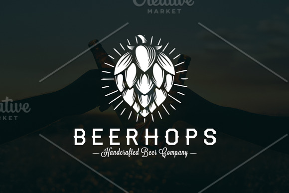 Beer Hops Crest Logo Template in Logo Templates - product preview 2