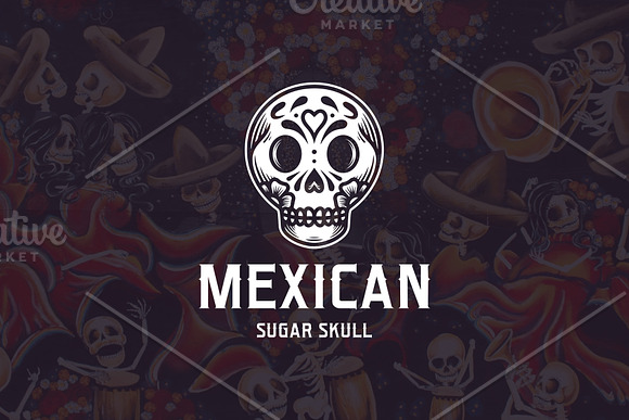Dia de Muertos Skull Logo Template in Logo Templates - product preview 1
