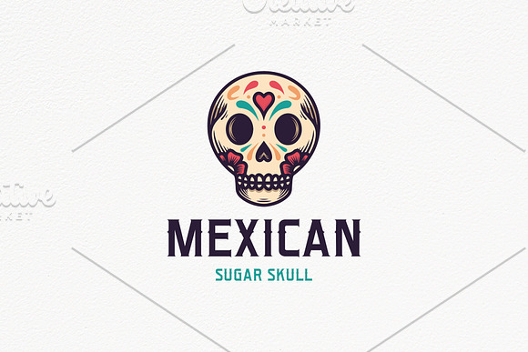 Dia de Muertos Skull Logo Template in Logo Templates - product preview 2