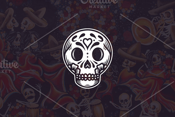 Dia de Muertos Skull Logo Template in Logo Templates - product preview 3