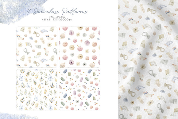 Knitting Watercolor Illustrations in Illustrations - product preview 4