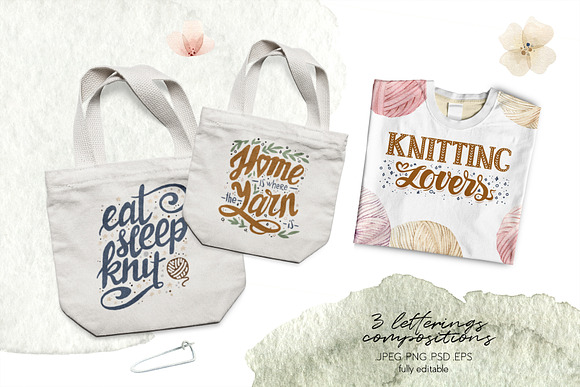 Knitting Watercolor Illustrations in Illustrations - product preview 7