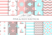 Pink and Blue Nautical Papers