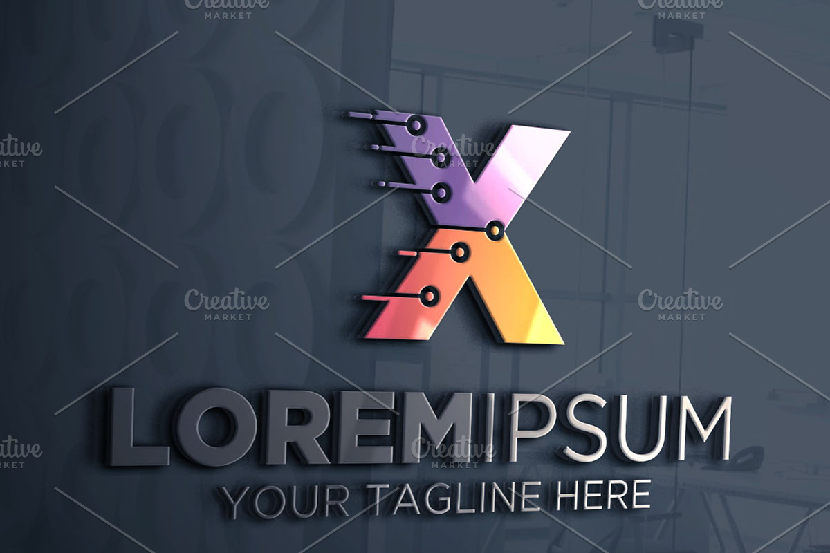 Letter X Logo Tech in Logo Templates - product preview 8