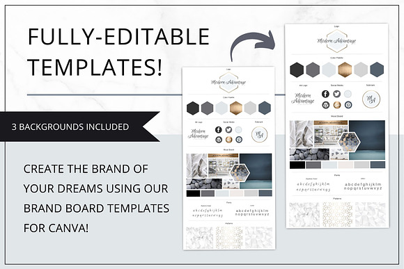 Branding Board Template Canva Gold in Logo Templates - product preview 1